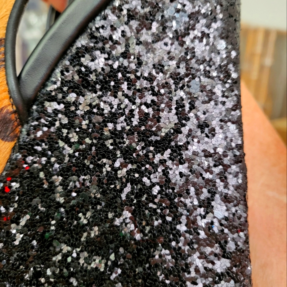 GUESS PLATFORM shoes, ponny hair animal print, Size 7